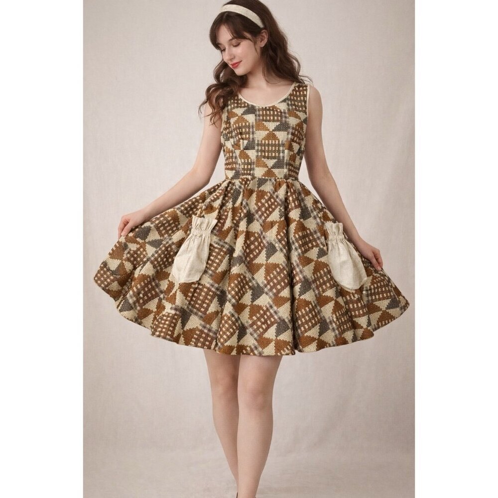 VTG/Retro/Stepford Wife/50s/Statement Dress/Handmade Gorgeous S/M 🤩 - Picture 1 of 13